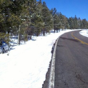 car off road with no ice