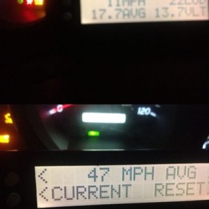 Not bad for a heavy caged truck on 35s. Gotta drive like a granny now. 18.3