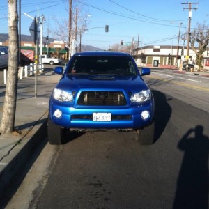Trex lids on blue tacoma
