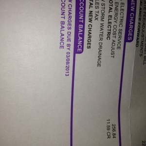 Last month's electric bill.