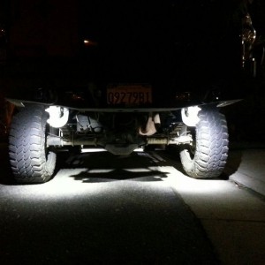 Rear view of okledlightbars.com rock lights. $40 (800 lumens)