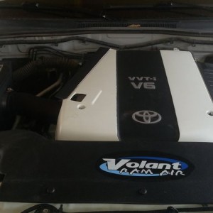 Installed Volant intake with air scoop.