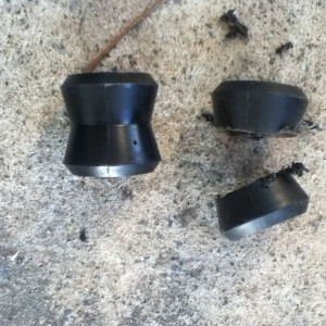 The shock bushings I had to cut