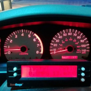 Red LED gauge lights