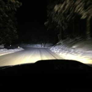 Making our way to our cabin. Hitting the slopes tomorrow.