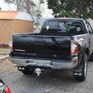 de-badged, with decals, MetalMiller hitch cover, and dual flowmaster