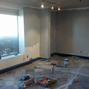 New shop office painting in progress.