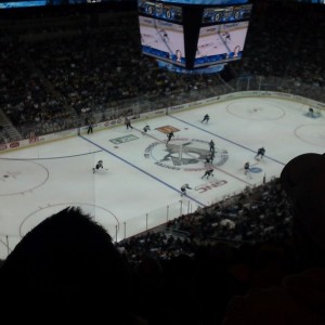 View from Penguins vs Bruins game. Nosebleed section fo sho but tix were fr