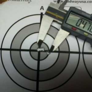 Best yet. 222 Rem. Handloads. .47"@100yds. That damn flyer ruined it.