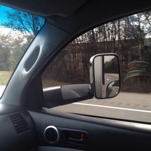 ProEFX towing mirrors view from truck