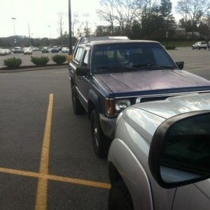 Old school toy parked in front of me. And yes I parked next to the red taco