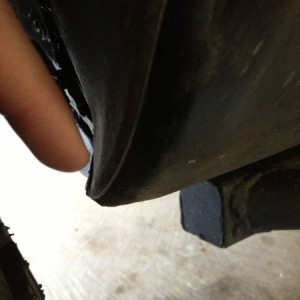 Can I cut and pound this area (my tires are rubbing)? And can I rip most or