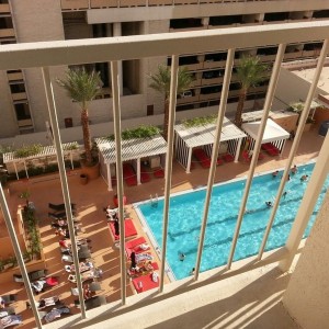 At vegas... nice pool view.