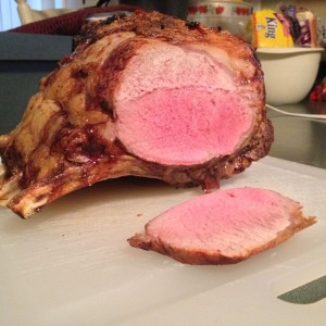 Prime rib is served.