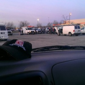I heard of workers trying to get work at HD parking lots but this is crazy.
