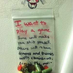 My roommates put this on the fridge in a very drunken state last night. :la