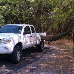 Hammock strapped up at Joe Pool.