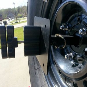 Used jeep tire mount bracket and drilled new holes.