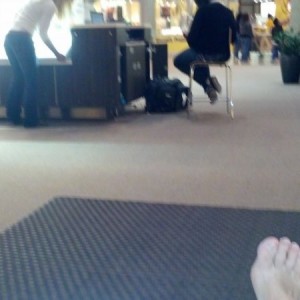 How to chill at the mall..find a nice comfy couch to relax on next to a hot