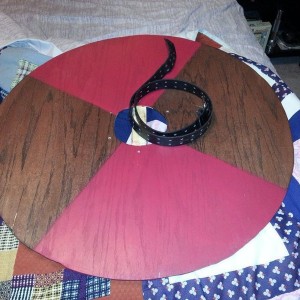 Viking shield 90% finished. The belt will be the carry strap. IRL the paint