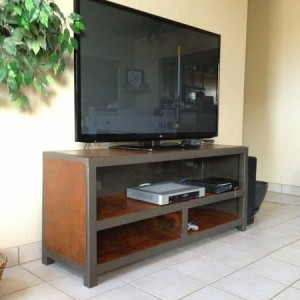 Finally finished and set up my tv stand I built!