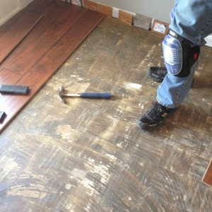 Dad helped and we got the floor laid in 3 hours. Not counting me tearing up