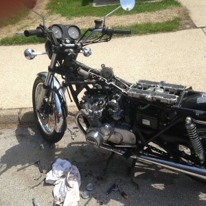 Nice day to work on the bike.