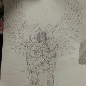 Final drawing being made up now, gonna start ink soon. So beyond stoked.Thi
