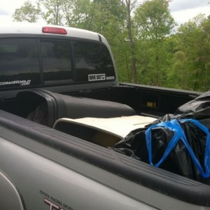 Load of trash. And news paper and plastics.