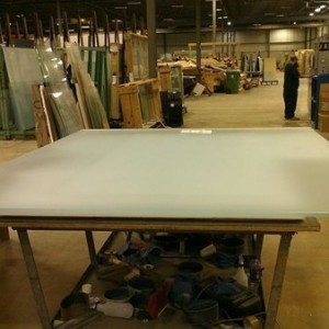 Soon to be Hafele glass moving wall in nyc. 90 x 110 1" thick double s