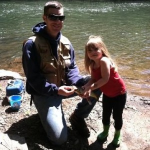 Her very first trout. All by herself.