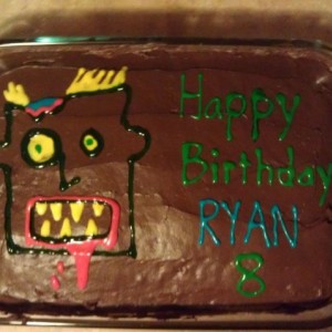 Son wanted a zombie on his cake. I'm no artist. LOL