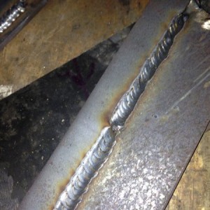 First attempt at welding. On right side