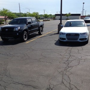 I'd probably double park too with that car. Supercharged.