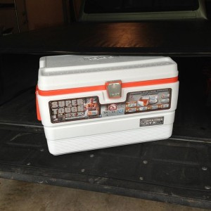Woot, finally a cooler that fits under the cover everywhere. Stainless hing