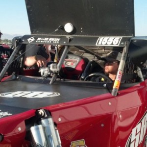 Jasmine in the driver seat helping with tech inspection..think she's r