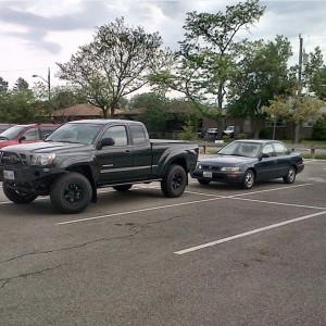 Truck bed with tonneau cover is higher than Corolla roof