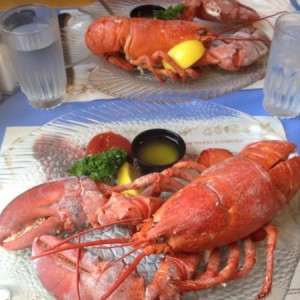 Mmmmm. 2 pound lobster at Mabel's Lobster Claw in Kennebunkport, Maine
