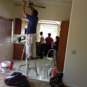 3 of them taking over an hour to clean a small ass kitchen. Here I wait to 