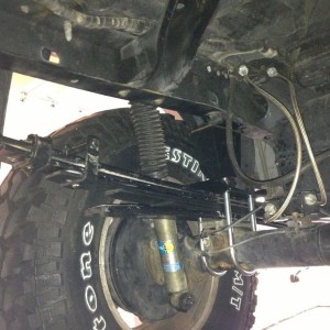 New rear suspension, u-bolt flip kit and bump stops installed today.