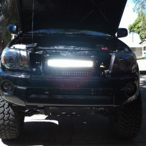 Light bar installed. Waiting for the clear coat on the color matched satosh
