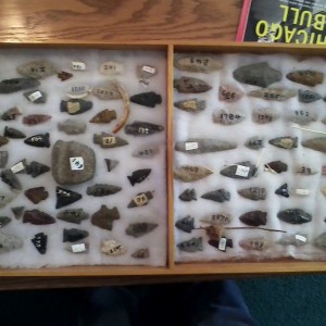 My father's day present from my grandfather. A display tray of arrowhe