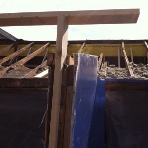 New ridge beam is in and supported!