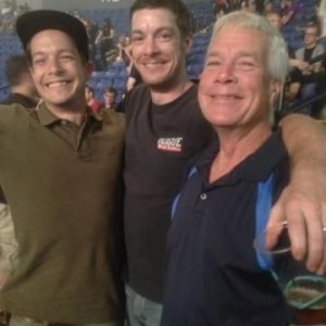 Brother, me and dad. Father's day present to dad was Marilyn Manson/ A