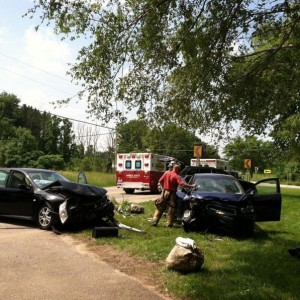 Brother and his pregnant wife got hit head on in a 50mph zone Sat. Girl in 