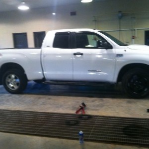 Brothers truck. Just got to do the back. Would have done all 4 at once but 