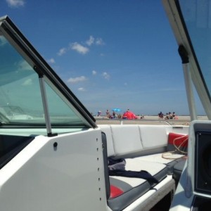 At the boat beach.