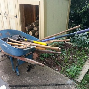 Putting all the tools away. 