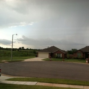 Bout to start storming...odd this one is moving in from the east...not norm