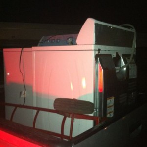 Washer and dryer in a DCSB with tail gate closed, and room for a bunch more